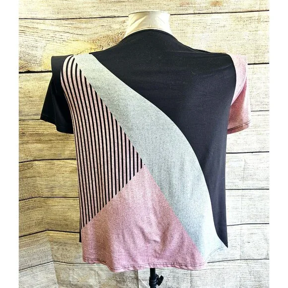 Shein Curve Color-Blocked with Zip V-Neck Short Sleeve 3XL - Picture 2 of 8